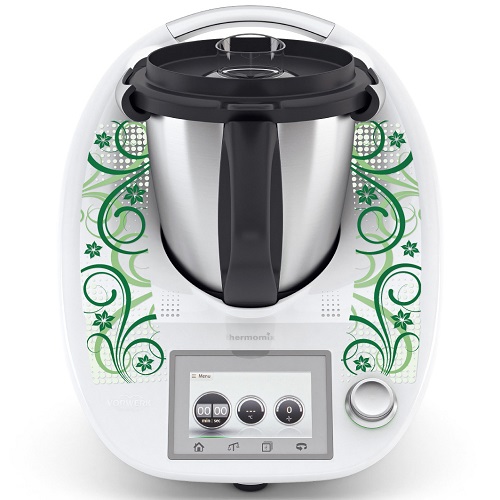 sticker thermomix tm5 vert floral pas cher